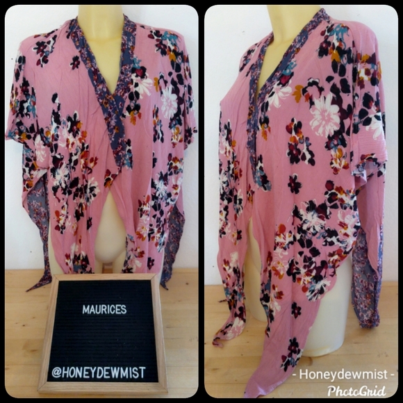 Maurices Accessories - MAURICES Pink and Purple Floral Sharkbite Wrap